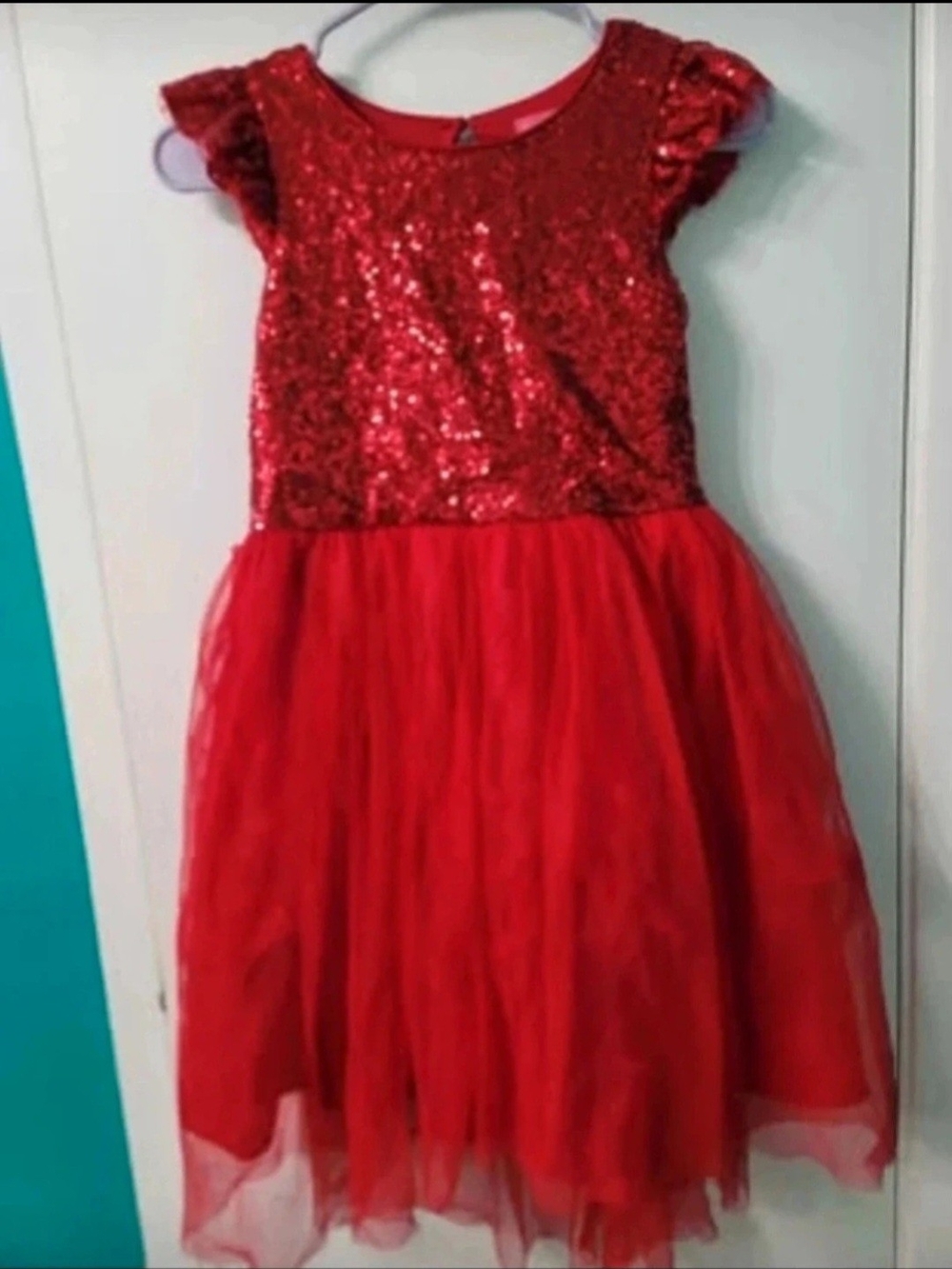 Zunie Red Sequin Bodice & Red Tulle Girls Dance Costume